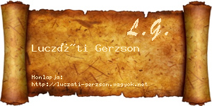 Luczáti Gerzson névjegykártya